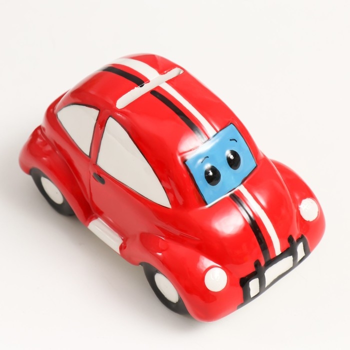 Копилка керамика  Копилка керамика "Машинка с глазками" красная 13х7,8х7,4 см