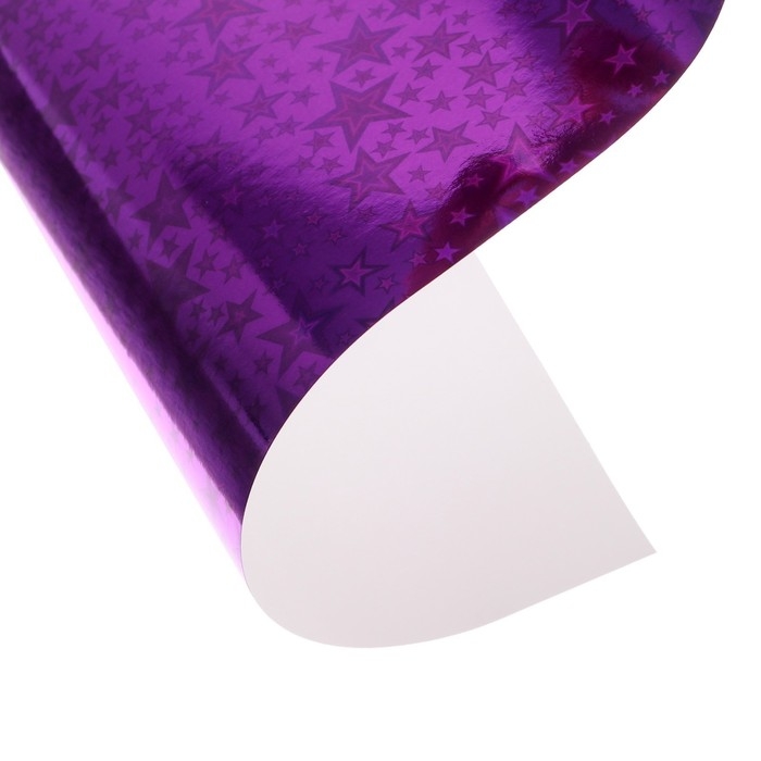 Набор бумаги голографической Набор бумаги голографической "Звезды" А4, 8 листов, 8 цветов, рисунок, 100 г/м2