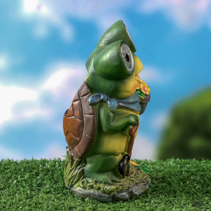 Садовый фонарь  Садовый фонарь "Лягушонок садовод" 7х8х15см