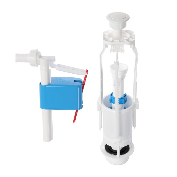 Арматура для смывных бачков  Арматура для смывных бачков "АНИ Пласт" WC6050 Эконом, с боковой подводкой 1/2", белая кнопк