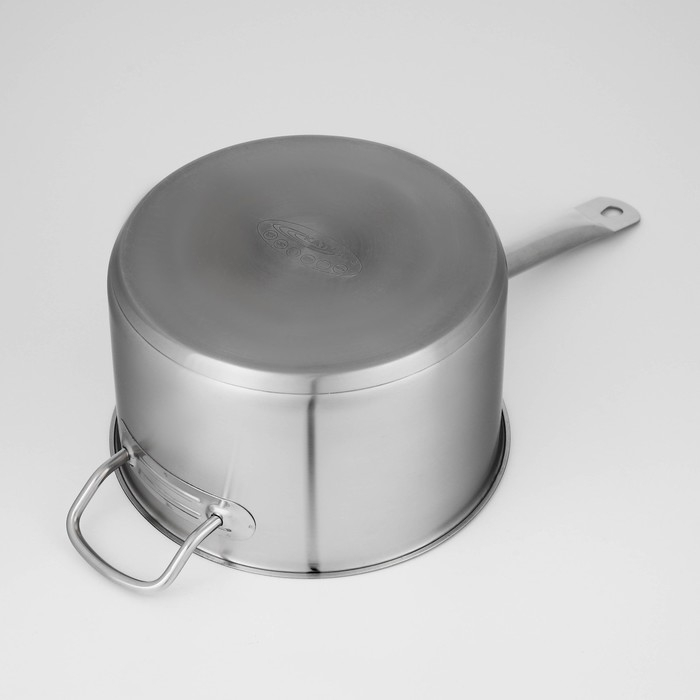 Ковш «Общепит», 6,3 л, d=24 см, h=14,5 см, металлическая крышка, с теплораспределительным слоем, индукция Ковш «Общепит», 6,3 л, d=24 см, h=14,5 см, металлическая крышка, с теплораспределительным слоем, индукция