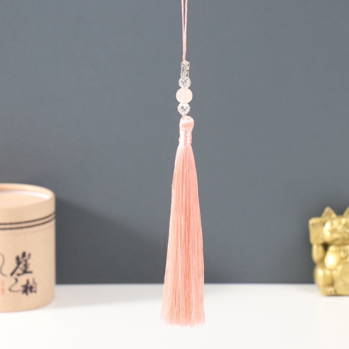 Подвеска текстиль, металл  Подвеска текстиль, металл "Бабочка" персиковая 1х1,2х16,5 см