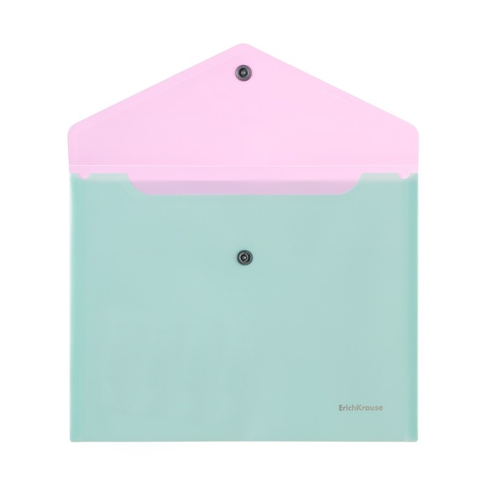 Папка-конверт на кнопке А5+, 180 мкм, ErichKrause Папка-конверт на кнопке А5+, 180 мкм, ErichKrause "Matt Pastel Bloom", дополнительный карман. непрозрачная, микс