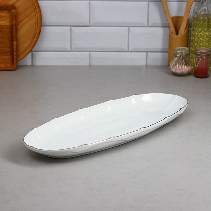 Селедочница «Рыбное ассорти», 1.5 л, золотая обводка, фарфор, Иран Селедочница «Рыбное ассорти», 1.5 л, золотая обводка, фарфор, Иран