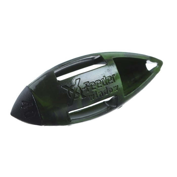 Груз-кормушка пластиковая X-FEEDER PL CAMO BULLET WINDOW S, цвет камо, 40 г, 25 мл Груз-кормушка пластиковая X-FEEDER PL CAMO BULLET WINDOW S, цвет камо, 40 г, 25 мл