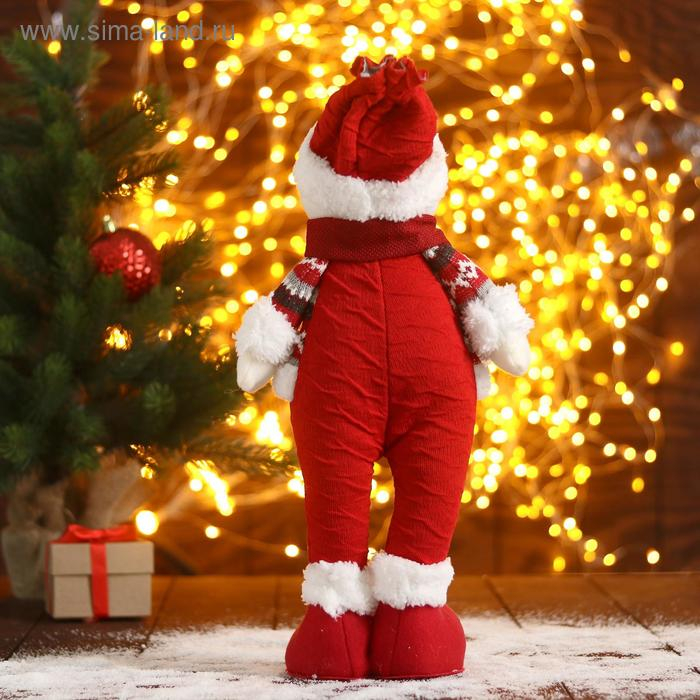 Мягкая игрушка Мягкая игрушка "Снеговик-пузатик" 12х40 см, бело-красный