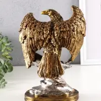 Фигурка полистоун &laquo;Орёл на камне&raquo;, 24.5&times;18&times;11 см, бронза