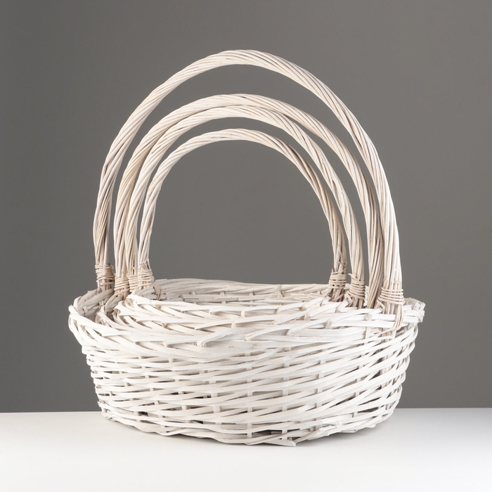 Набор корзин из 4 шт, 55x44xH17/52; 48x39xH15/46; 42x32xH13/40; 35x27xH12/35 см, ива Набор корзин из 4 шт, 55x44xH17/52; 48x39xH15/46; 42x32xH13/40; 35x27xH12/35 см, ива