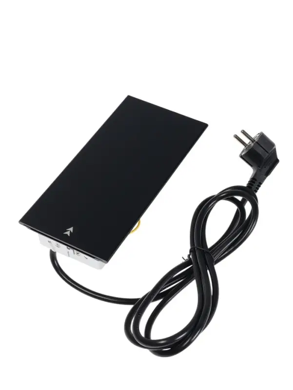 Блок розеточный в стол, сдвижная крышка, 10 А, 3 розетки, провод 1.8 м, чёрный