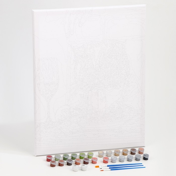 Картина по номерам на холсте с подрамником  Картина по номерам на холсте с подрамником "Недовольный кот" 40*50 см