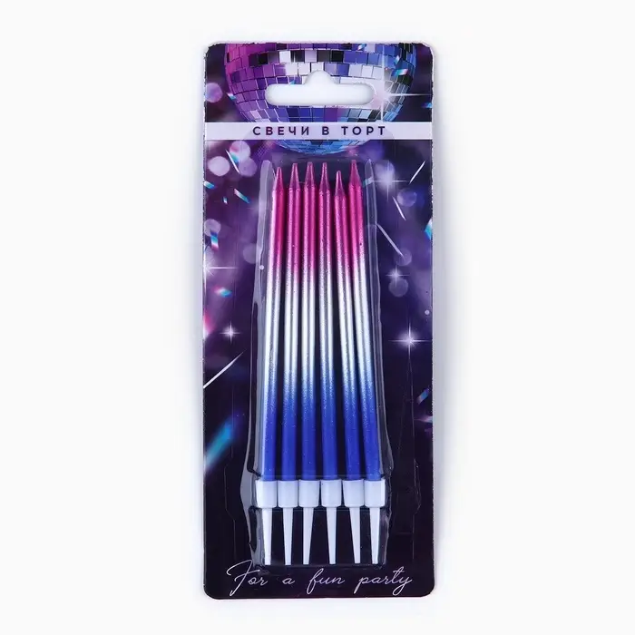 Свечи для торта Make a wish, 6 шт., 13&times;0.5 см