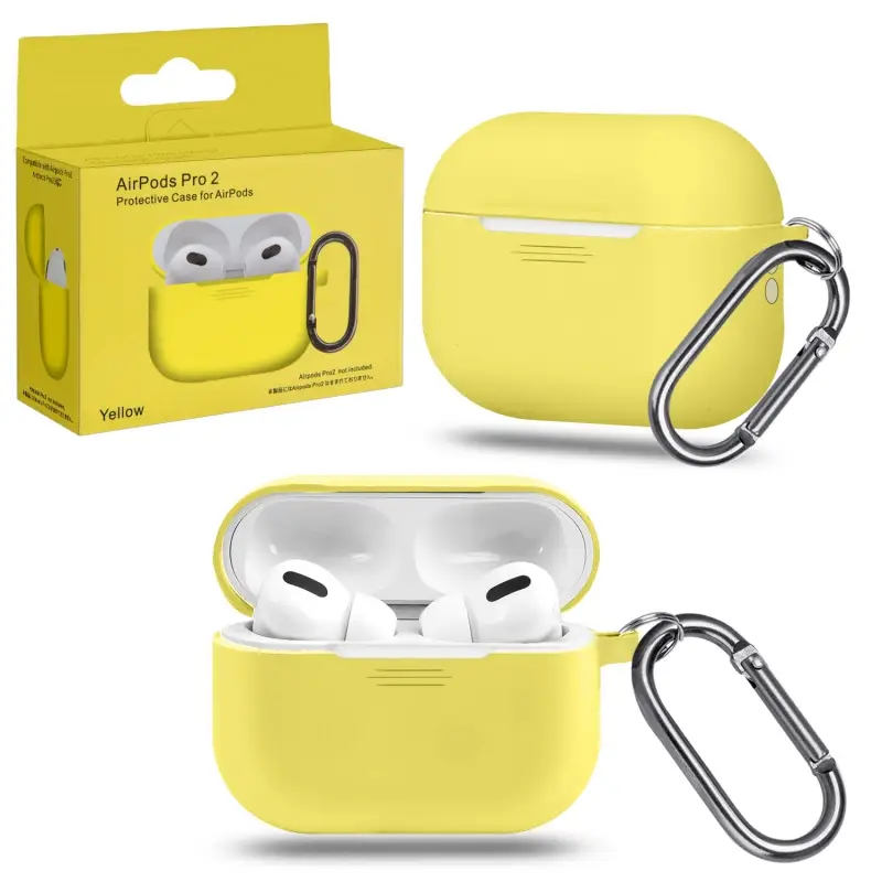 Чехол для AirPods Pro 2 с карабином №14 Yellow