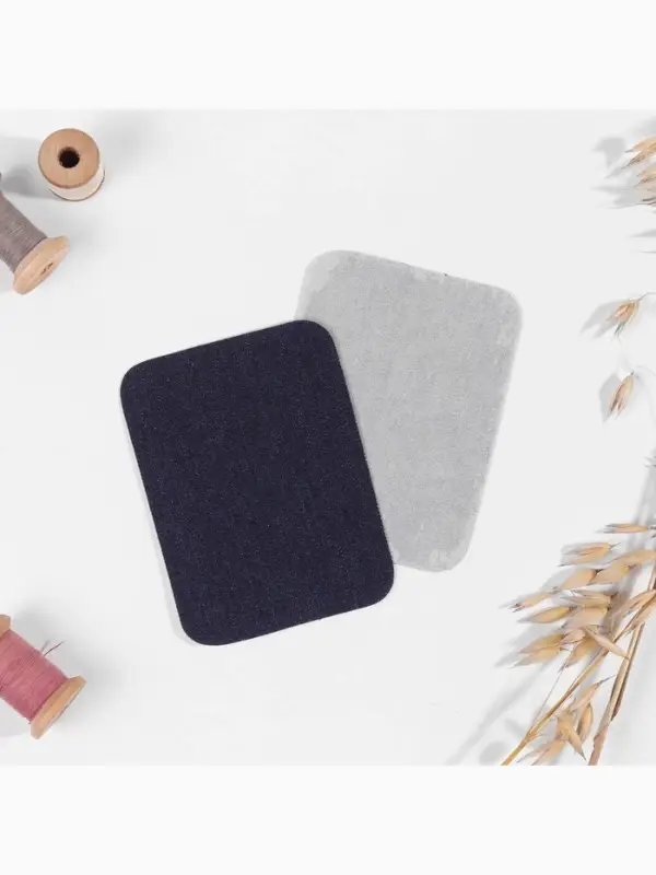 Заплатки для одежды, 10&times;7.5 см, термоклеевые, пара, цвет джинс