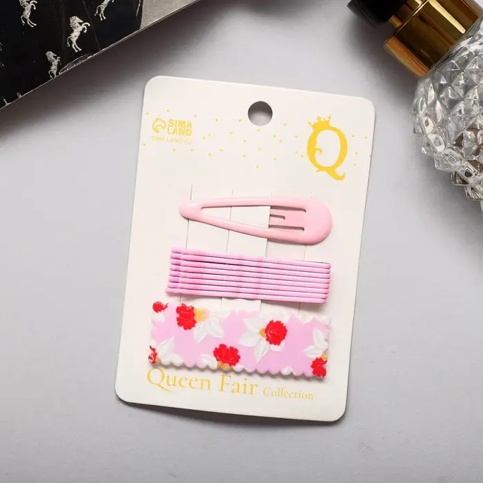 Невидимка для волос  Невидимка для волос "Марлен" (набор 10 шт) 5 см, розовый