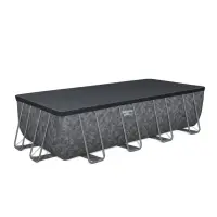 Бассейн каркасный Power Steel, 549&times;274&times;132 см, фильтр-насос, лестница, тент, прямоугольный, 561KA Bestway
