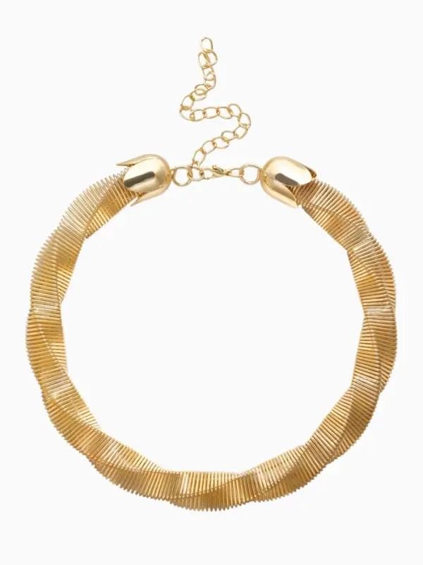 Чокер «Обруч» кручённый, цвет золото