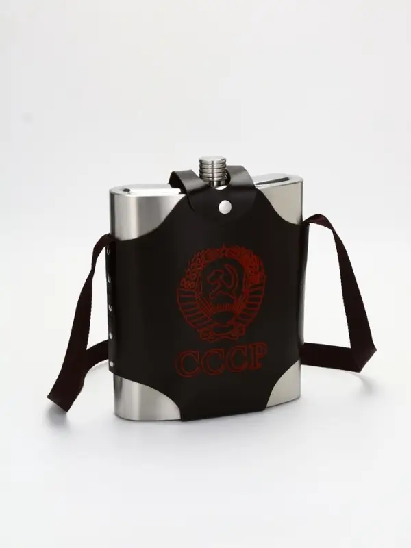 Фляжка для алкоголя &laquo;СССР&raquo;, нержавеющая сталь, чехол, 3.8 л