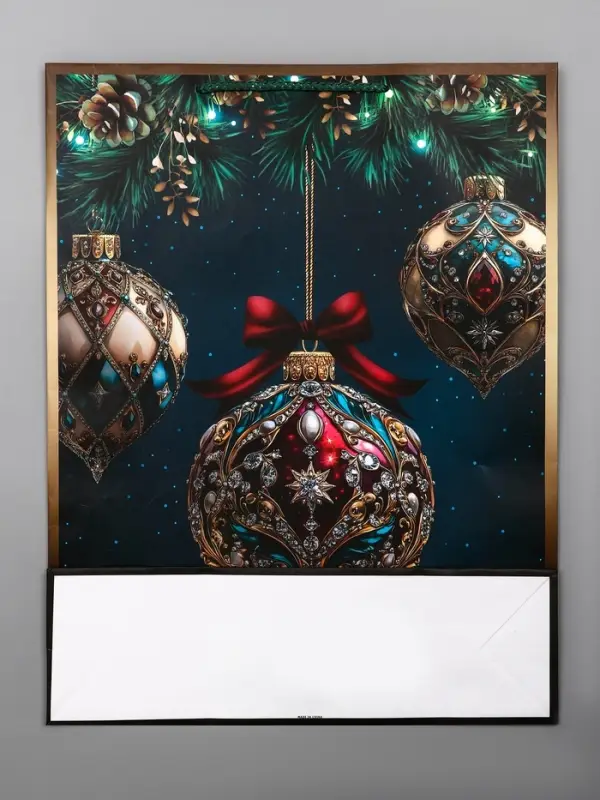 Пакет подарочный новогодний ламинированный, «Шар» , 33×10×42.5 см