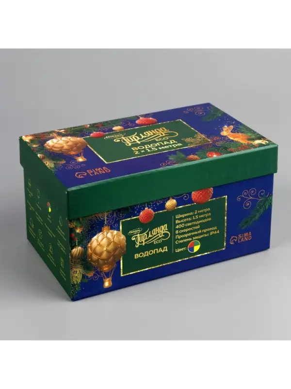 Гирлянда &laquo;Водопад&raquo; 2&times;1.5 м, IP44, прозрачная нить, 400 LED, свечение мульти, 8 режимов, 220 В