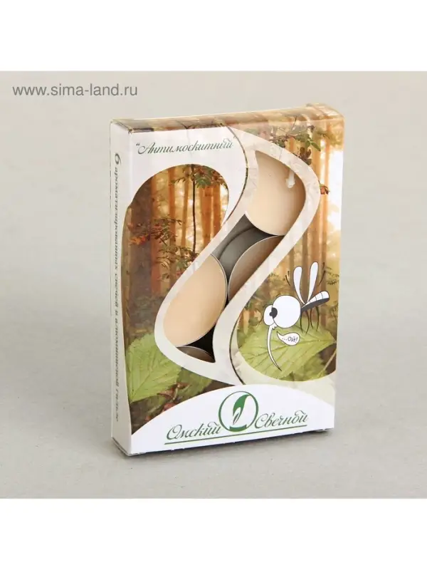 Набор свечей ароматических чайных, антимоскитные, 12 г, 6 шт.