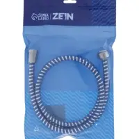 Душевой шланг ZEIN Z04PB, 150 см, с пластиковой конусообразной гайкой, ПВХ, синий, Имп/Имп