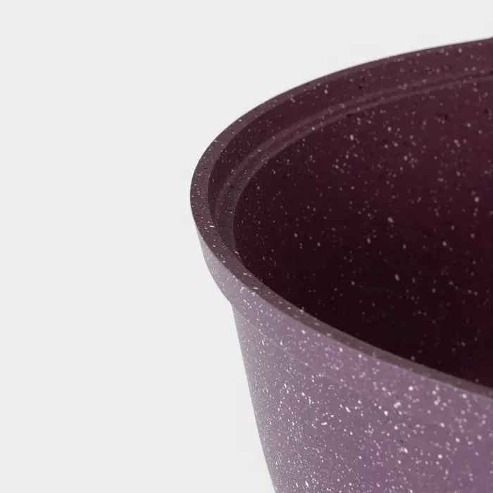 Кастрюля-жаровня KUKMARA Trendy style, 4 л, d=26 см, h=11 см, антипригарное покрытие, стеклянная крышка, фиолетовая