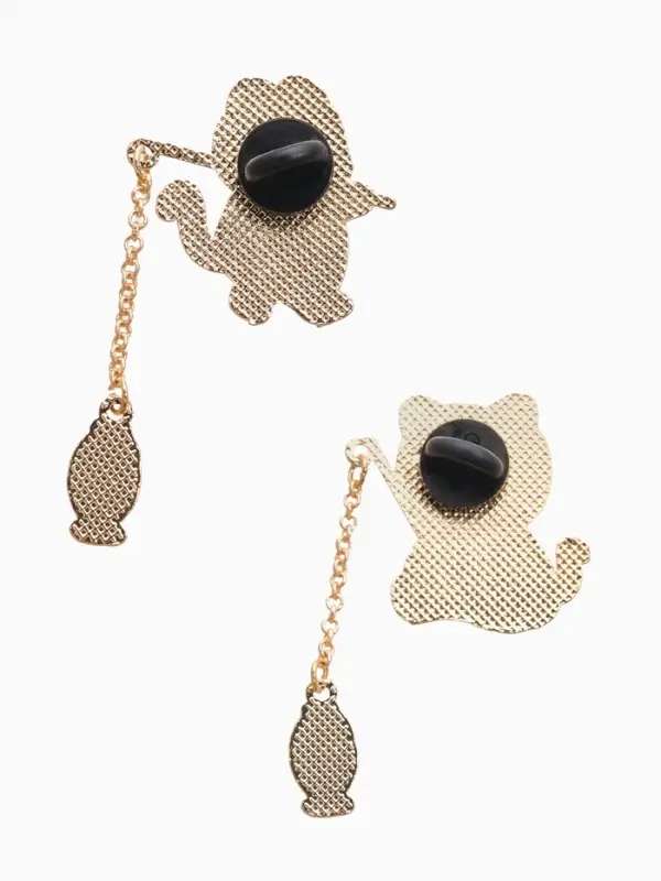 Набор значков (2 шт.) &laquo;Япония&raquo;, котики, цветной в золоте