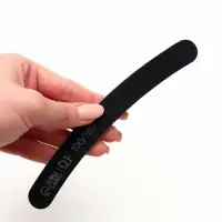 Пилка для ногтей, бумеранг, 100/180 грит, 18 см, чёрная