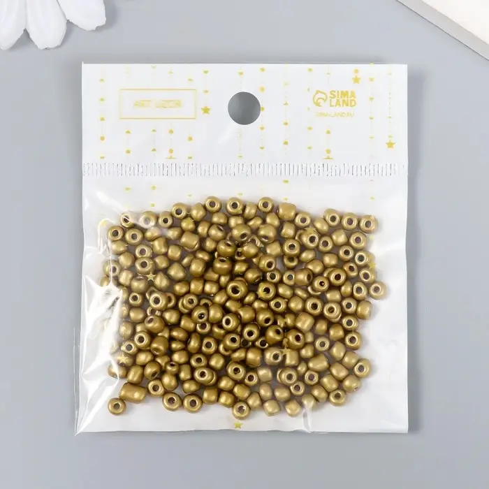 Бисер круглый 6/0  Бисер круглый 6/0 "Золотой" 20 гр