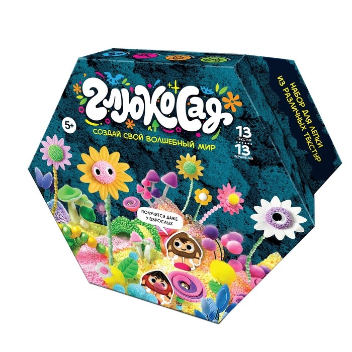 Игрушка из пластичных масс, легкий пластилин «Глюкосад», большой набор Игрушка из пластичных масс, легкий пластилин «Глюкосад», большой набор