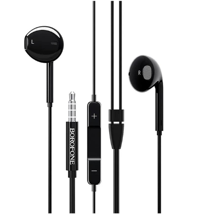 Наушники Borofone BM30, вкладыши, микрофон, Jack 3.5 мм, кабель 1.2 м, чёрные Наушники Borofone BM30, вкладыши, микрофон, Jack 3.5 мм, кабель 1.2 м, чёрные