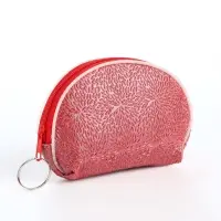 Кошелёк-монетница на молнии, 11.5&times;3.5&times;9 см, красный