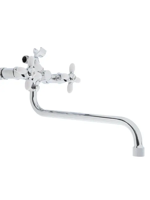 Смеситель для ванны Accoona A7182G, двухрычажный, белый/хром