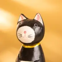 Сувенир «Кот сидячий», 5×6×15 см, дерево, чёрный