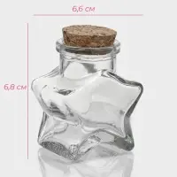 Банка для сыпучих продуктов Доляна &laquo;Парфе. Звезда&raquo;, 50 мл, 6.8&times;3.9 см, с пробковой крышкой, стекло