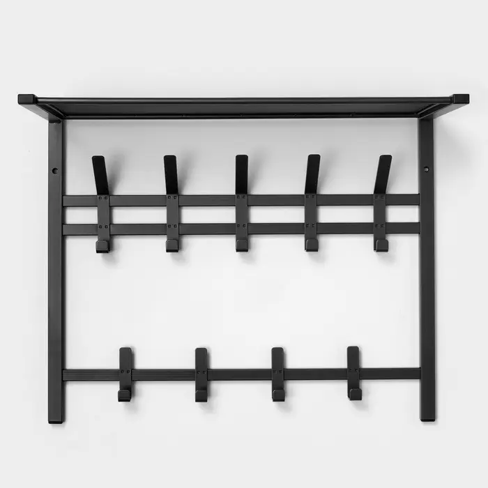 Вешалка с полкой 2-х ярусная &laquo;Торонто 22&raquo;, 67&times;27&times;58.5 см, графит