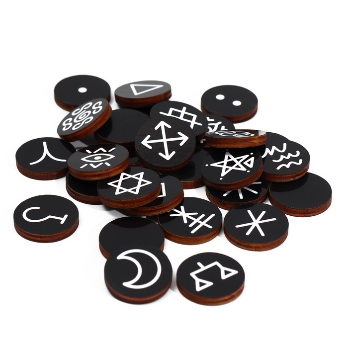 Руны гадальные «Ведьмины», 28 рун, бархатный мешочек (12х18 см), 16+ Руны гадальные «Ведьмины», 28 рун, бархатный мешочек (12х18 см), 16+