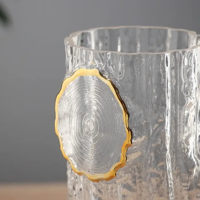 Ваза для цветов &laquo;Милагрос&raquo;, текстура дерева, 25&times;9.5 см, стекло, прозрачная