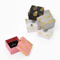 Коробочка подарочная под кольцо, серьги &laquo;Ананасы&raquo;, 5&times;5 см, (размер полезной части 4.5&times;4.5 см), МИКС