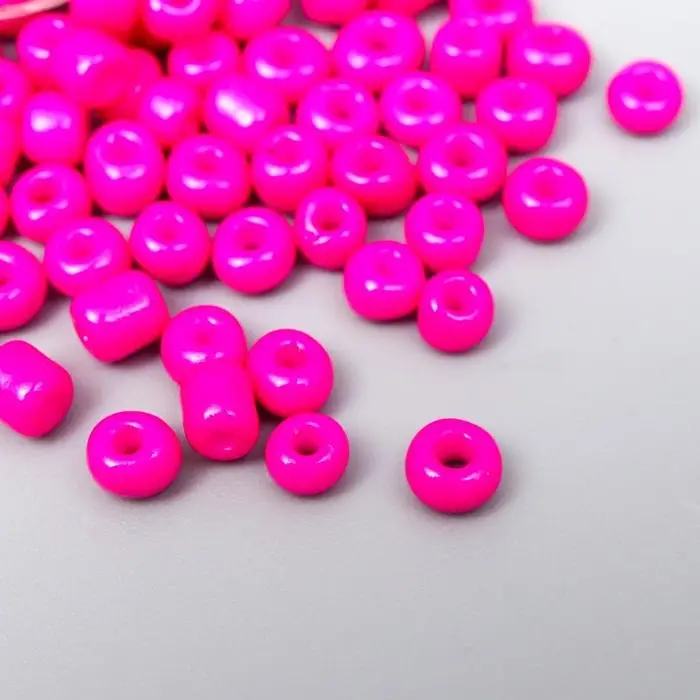 Бисер круглый 6/0 в бутылочке  Бисер круглый 6/0 в бутылочке "Розовая фуксия" 20 гр