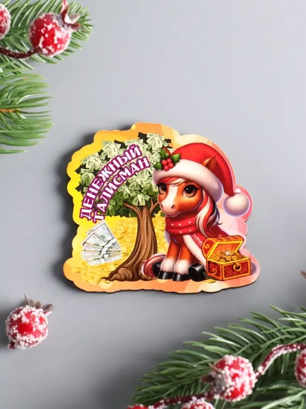 Магнит новогодний 2026 «Денежный талисман», размер магнита 7×6.5 см Магнит новогодний 2026 «Денежный талисман», размер магнита 7×6.5 см