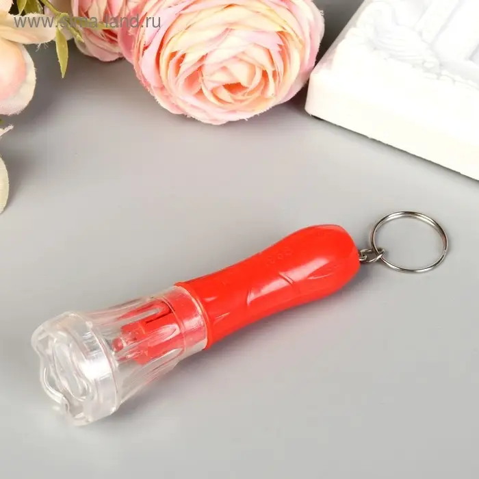 Фонарик брелок для ключей на кольце «Тюльпан», 7.5×2.5×2.5 см, МИКС Фонарик брелок для ключей на кольце «Тюльпан», 7.5×2.5×2.5 см, МИКС