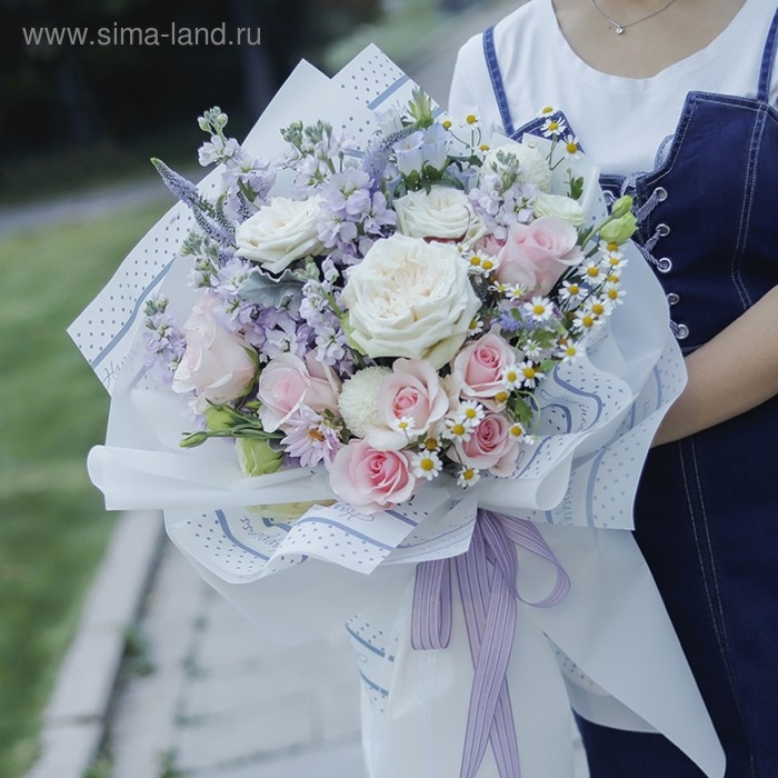 Пленка матовая для цветов Пленка матовая для цветов "Ришелье", розовый, 57 см х 5 м