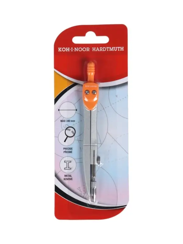 Циркуль металлический школьный 4501, блистер с подвесом