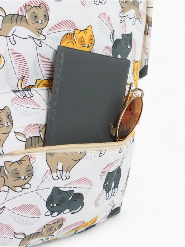 Рюкзак школьный CATS, с пеналом, 29&times;12&times;41 см, бежевый