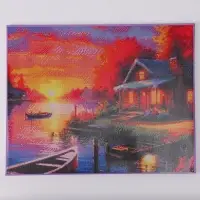 Алмазная вышивка полное заполнение &laquo;Дом у озера&raquo;, на раме, 40&times;50 см