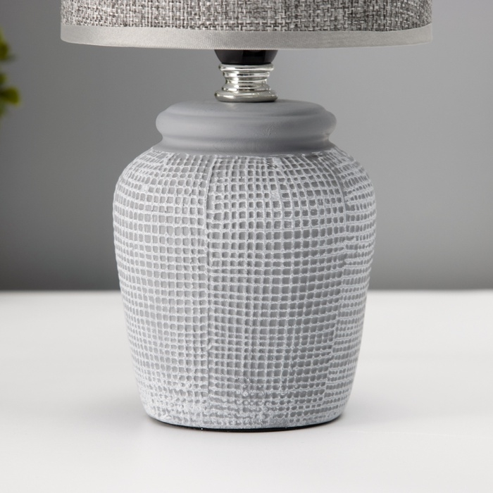 Настольная лампа с абажуром RISALUX «Катрина», Е14, 40 Вт, серый, 13×13×27 см