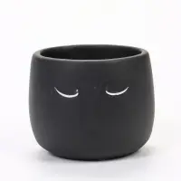 Горшок для цветов &laquo;Мистер Твикс&raquo; керамический, 1 л, 12&times;12&times;12 см, чёрный