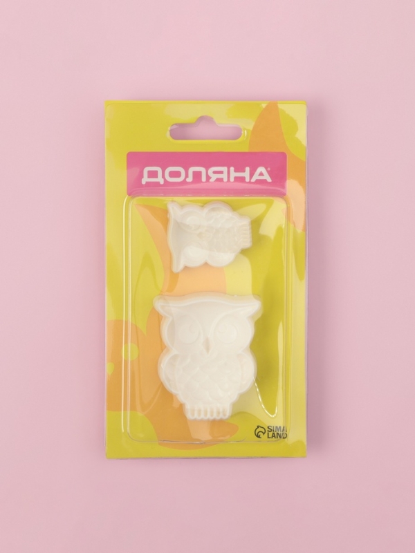 Печати для теста и мастики Доляна «Совушка», набор 2 шт, пластик, молочные Печати для теста и мастики Доляна «Совушка», набор 2 шт, пластик, молочные