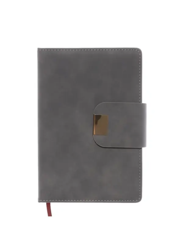 Ежедневник недатированный формат А5, с хлястиком, 96л, линия, пвх, Серый Ежедневник недатированный формат А5, с хлястиком, 96л, линия, пвх, Серый